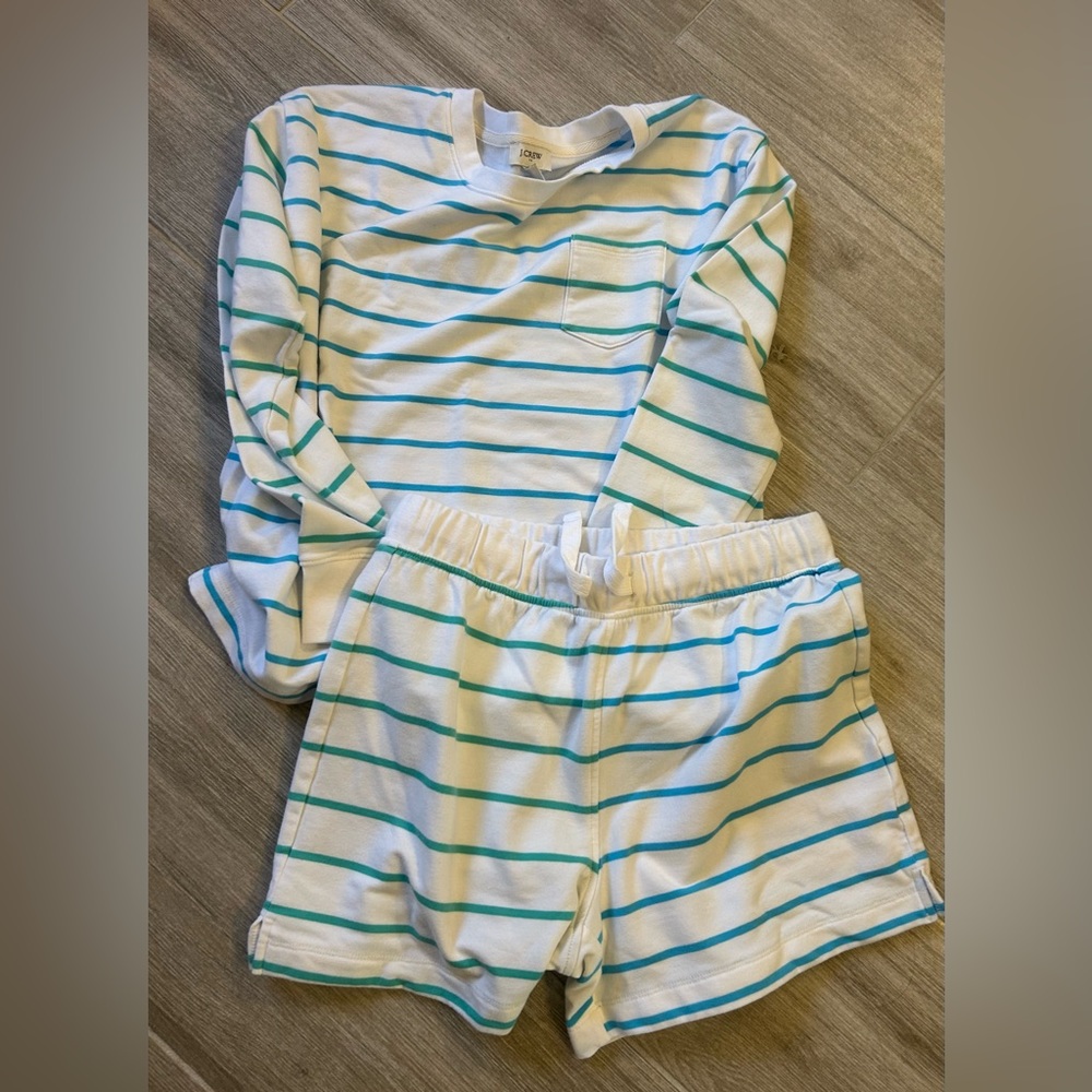 J. Crew Women’s shorts and LS shirt set. XS soft cotton